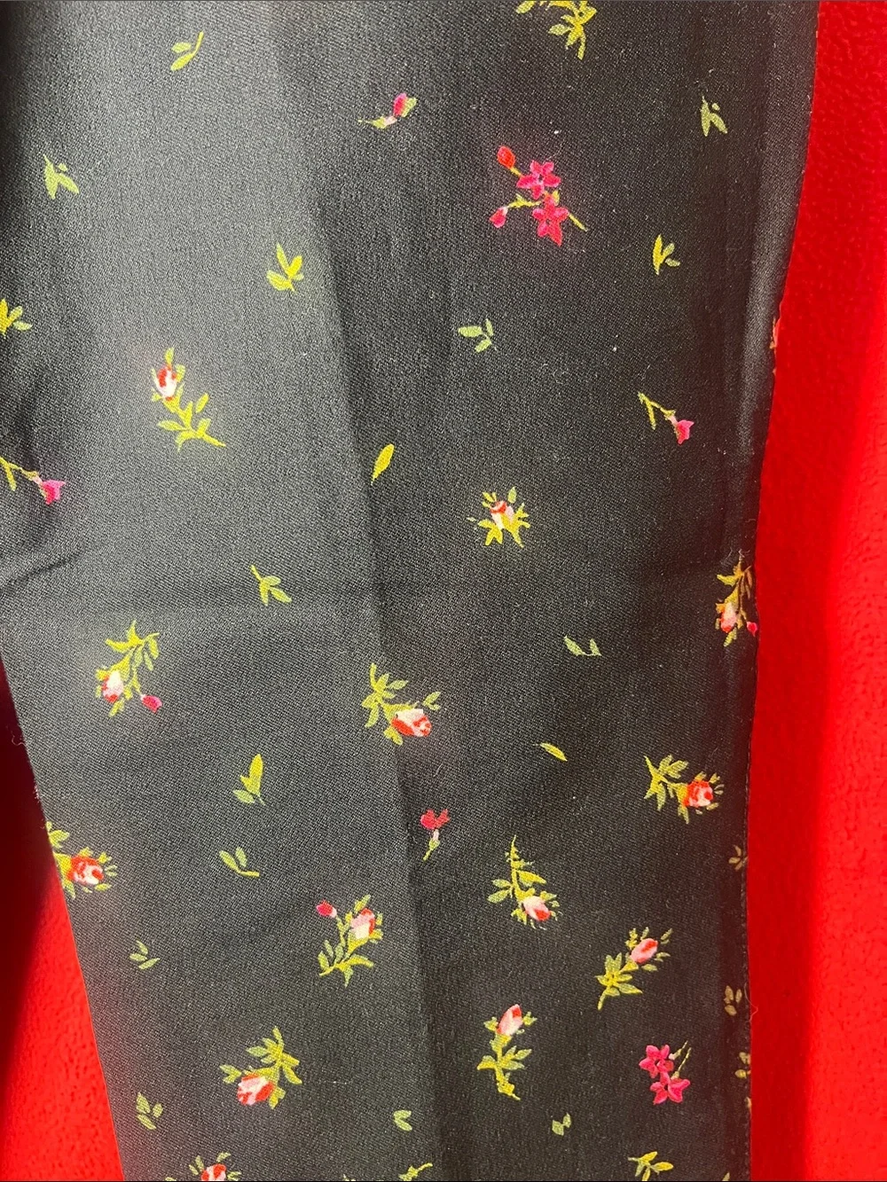 Old Navy Black Leggings with Pink & Green Floral Print